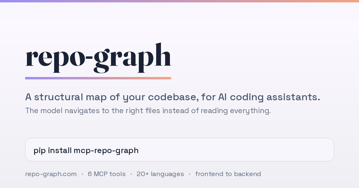mcp-repo-graph — structural map for AI coding | repo-graph MCP server